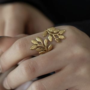 18k gold leaf wraparound adjustable ring